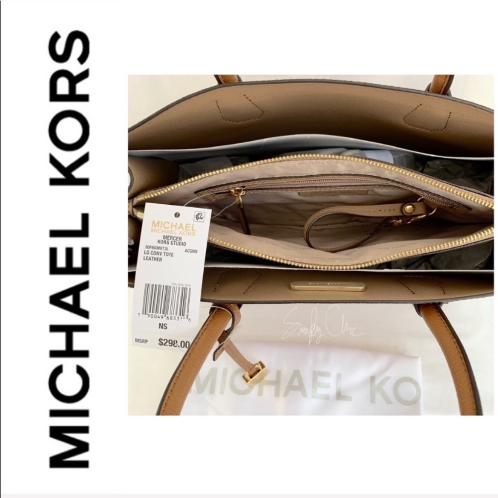 NWT authentic MK genuine leather Mercer satchel - Picture 4 of 7